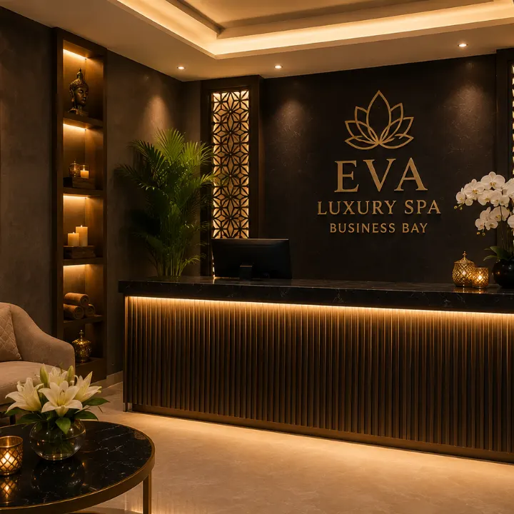 Reception at Eva Luxury Spa, Business Bay